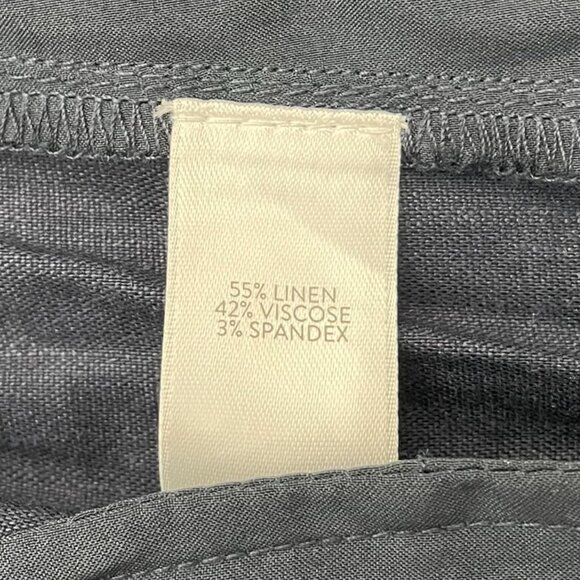 J. Jill Linen Stretch NEW Linen Blend Crop Cuff Pull On Pants Size L Navy Blue - Picture 10 of 10